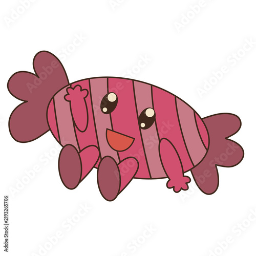 Cute Halloween Wrapped Candy Character in Pink