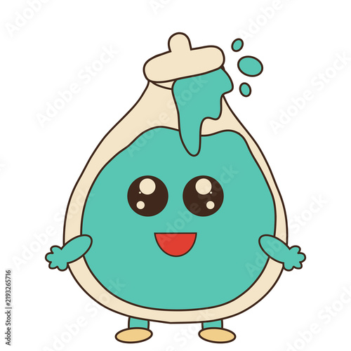 Cute Halloween Magic Potion Bottle Character with Teal Liquid