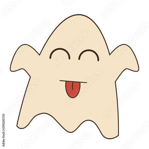 Cute Halloween Ghost Character with Playful Face