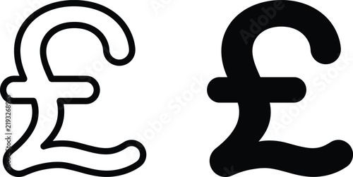 Фотография A comparative visual study of the british pound symbol showcasing both white out