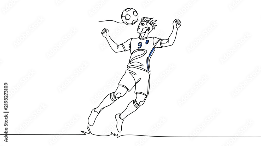 Obraz premium Soccer player heading a football