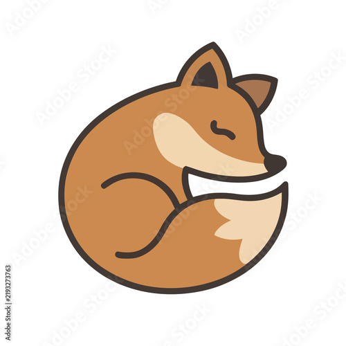 Sleeping fox illustration