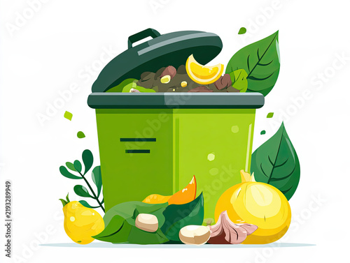 Obraz na płótnie transparent composting concept flat vector illustration