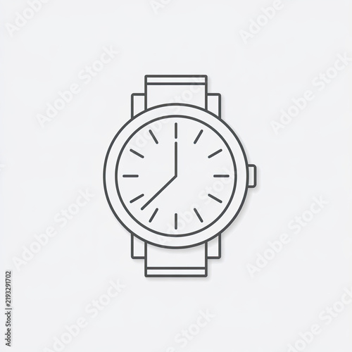 transparent flat vector wristwatch icon with geometric design