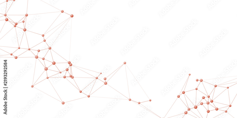 Obraz premium Abstract network of interconnected red dots and lines, representing data connection, information flow, or a digital web.