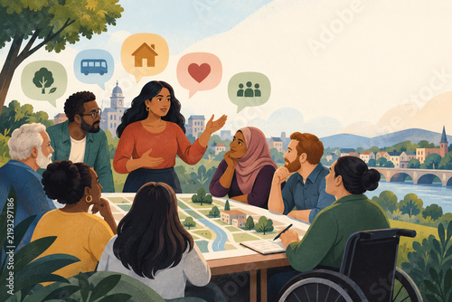 Local democracy represented by diverse residents shaping