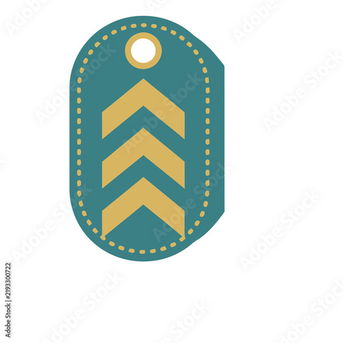 Fotografía Chevron rank insignia on teal background
