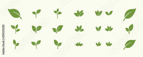 Green Leaf Eco Logo and Nature Icon Set