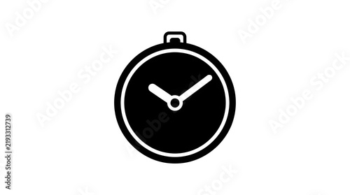 Simple black and white stopwatch or timer vector icon. Perfect for themes of time management, speed, deadlines, and countdowns in minimalist design.
