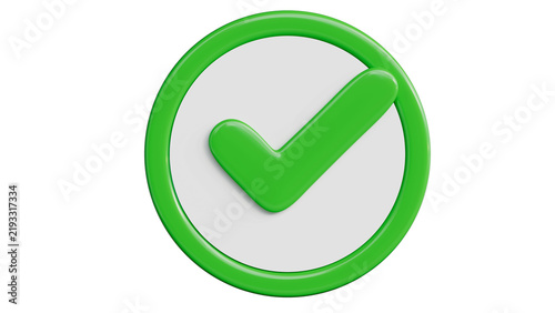 Canvas Print Green Check Mark in Circle