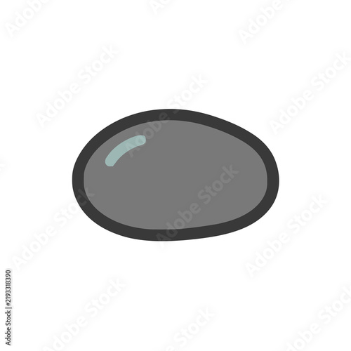 Gray oval stone with reflection