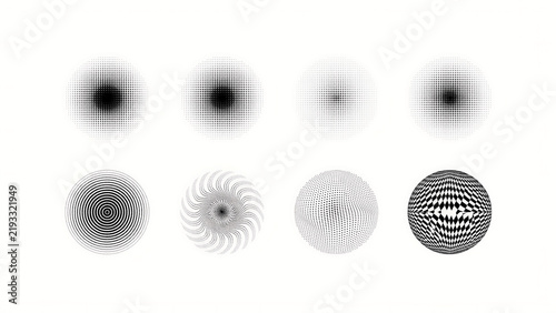 Eight Abstract Circular Graphics with Subtle Textures and Gradients for Digital Design Projects