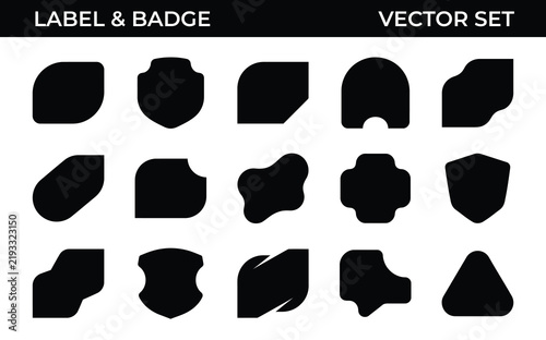 Set of various black silhouette vintage labels and decorative badge for product design and branding. vector illustration
