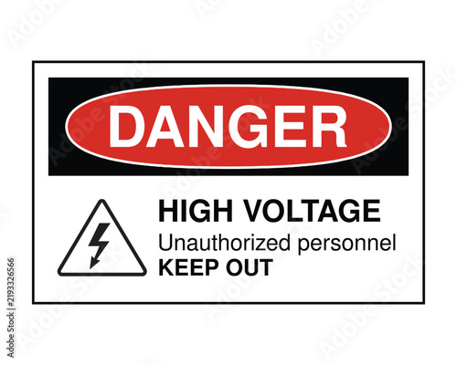High Voltage Safety Sign – Danger Keep Out Triangle Symbol