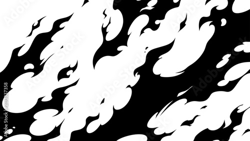 炎のエフェクトの背景イラスト_シルエット_16:9