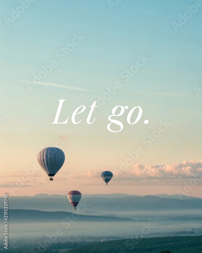 Breathtaking aerial view of colorful hot air balloons soaring over serene landscapes symbolizing freedom and the beauty of letting go into the open sky.