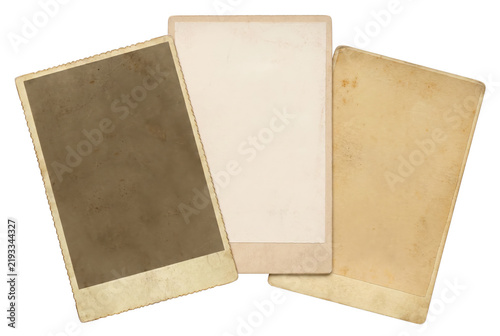 Cuadro en lienzo Trio of Blank Vintage Aged Photographs with Deckle Edges and Stains