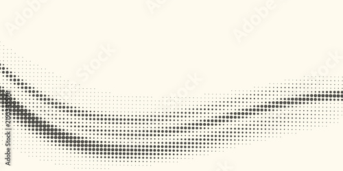 Hexagon halftone gradient texture. Abstract black grunge background. Geometric retro halftone tech overlay. Fading wavy hexagonal pattern backdrop. Vector wallpaper