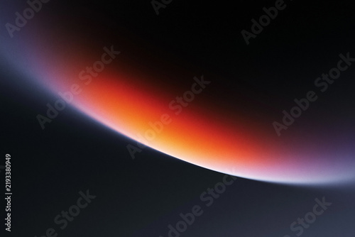 Glowing Red Planet Horizon in Deep Space