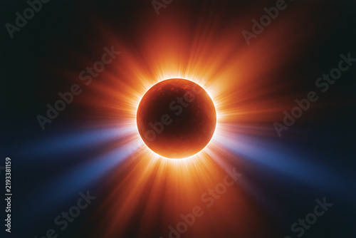 Total Solar Eclipse With Glowing Corona