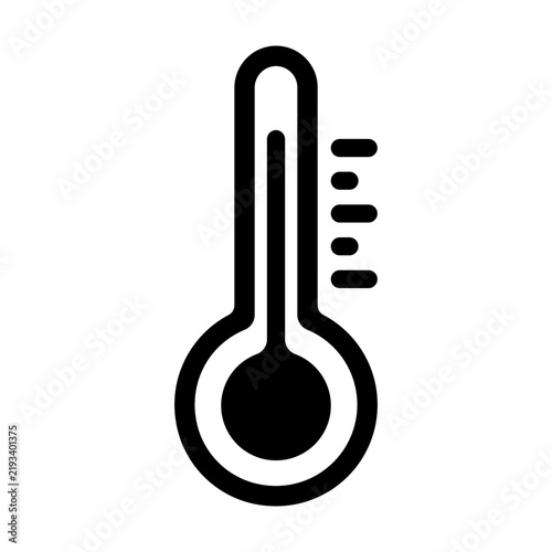 high temperature thermometer weather line icon