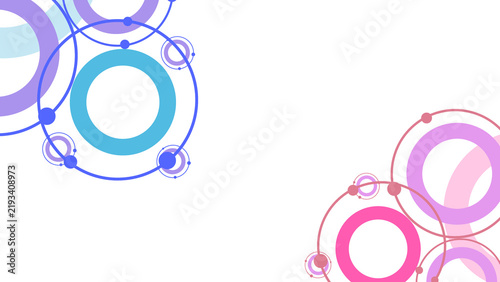 Obraz na plátně Abstract science background with connected purple and blue rings and atomic orbi