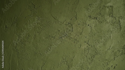 Textured Green Wall Background - Rustic Plaster Surface Close-up