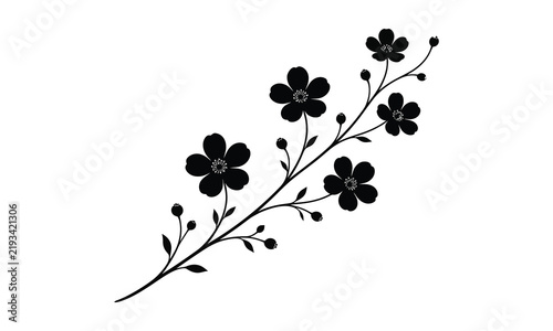 Botanical Floral Branch Vector Element for Packaging and Branding
