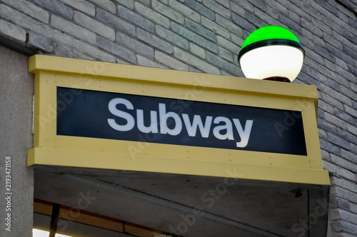Subway sign on the wall