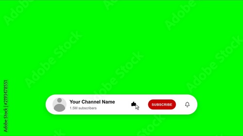 Modern subscribe button channel banner design animation
