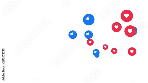 Floating social media reaction icons animation