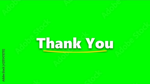 Thank You Message Green Background Animated Text