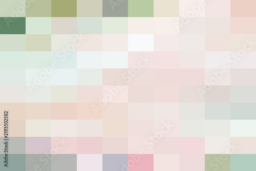 Abstract mosaic background, featuring a grid, of square blocks, in soft muted, pastel colors including, green, pink, and, grey for a, subtle look