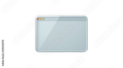 Browser window mockup features a clean minimal grey interface isolated on a solid transparent background.