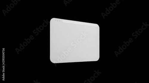 Modern tablet computer mockup presented at an angle against a solid black background.