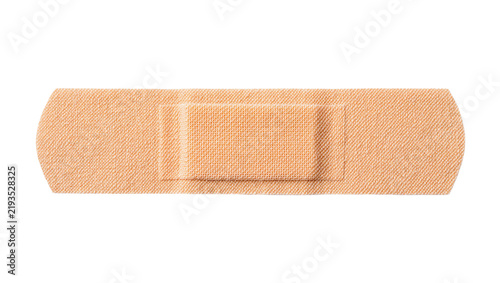 Fabric adhesive bandage with sterile gauze pad, isolated on transparent background
