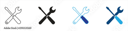 Maintenance Icon Set, Representing Repair, Tools, Service, Fixing, Equipment, and Mechanical Work, Vector Illustration