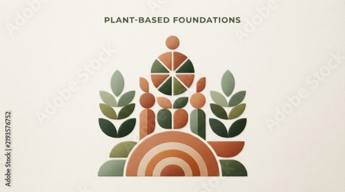 Plant-Based Foundations Logo Design Graphic Vector Art