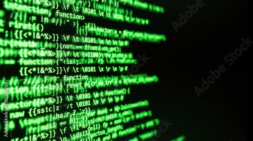 Obraz na płótnie Digital Code Matrix Background with Programming Syntax