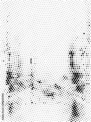 Abstract halftone pattern with radial dot gradient