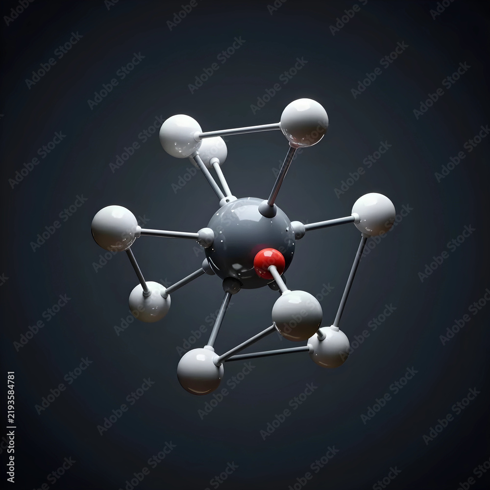 Obraz premium Biotechnology and molecular research, scientific innovation with a complex chemical structure model for pharmaceutical development and medical discovery