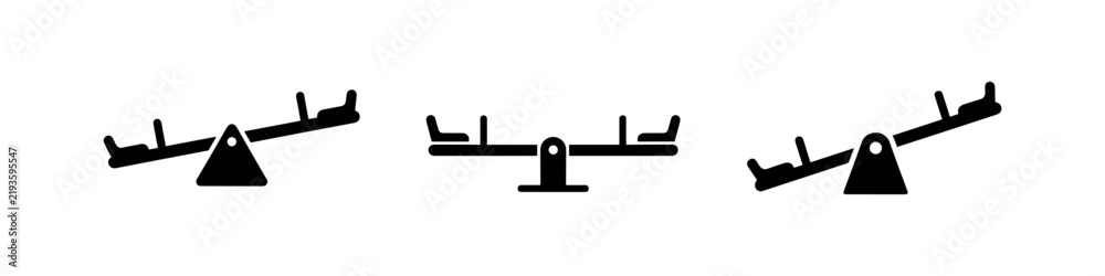 Obraz premium Playground Seesaw and Outdoor Teeter Totter Icon Set