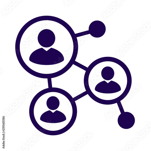 Obraz na plátně Flat vector illustration of a professional social networking connection icon fea