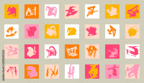 Set of abstract backgrounds. Colorful brush strokes, patterns, posters, cover, banner.