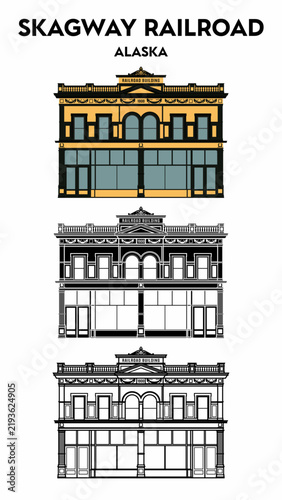 Skagway Historic Railroad Building, gold rush, Alaska, United States