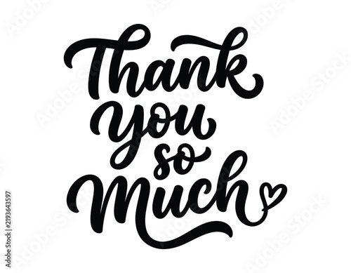 Thank you so much decorative cursive script with heart typography greeting gratitude