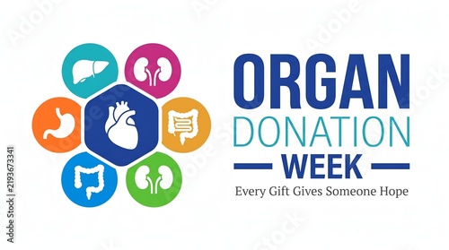 Organ Donation Week Colorful Flat Medical Awareness Banner