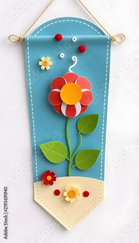 3 kaffeebohnen banner, papercraft. White tone