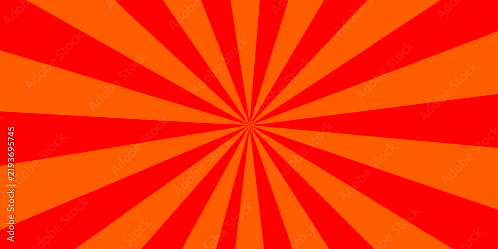 Fototapeta premium Explosion radial background of bright orange and red abstract pattern, a retro style graphic with burst effect, perfect for impact.