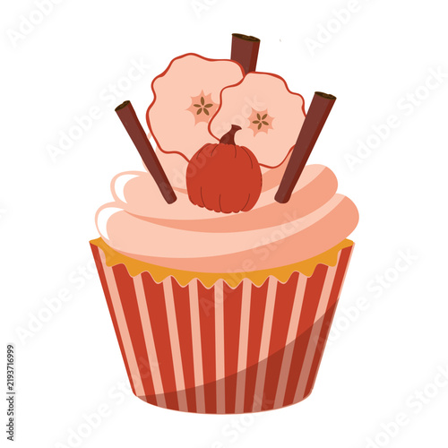 Cinnamon Cupcake with Pumpkin and Autumn dried apples